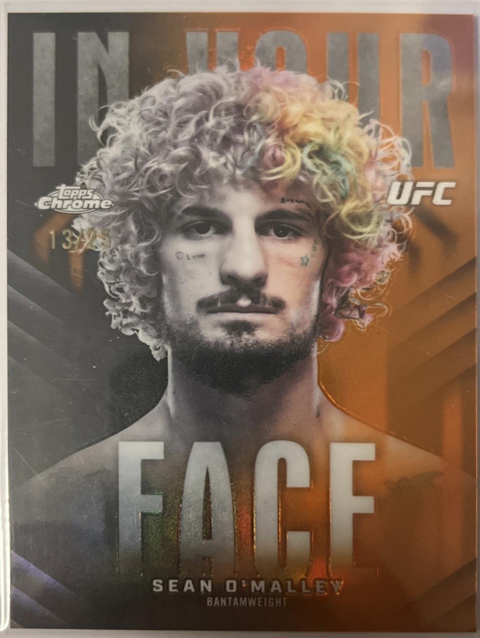 Sean O'Malley 2026 Topps Chrome UFC In Your Face #IYF-6 Orange Refractor