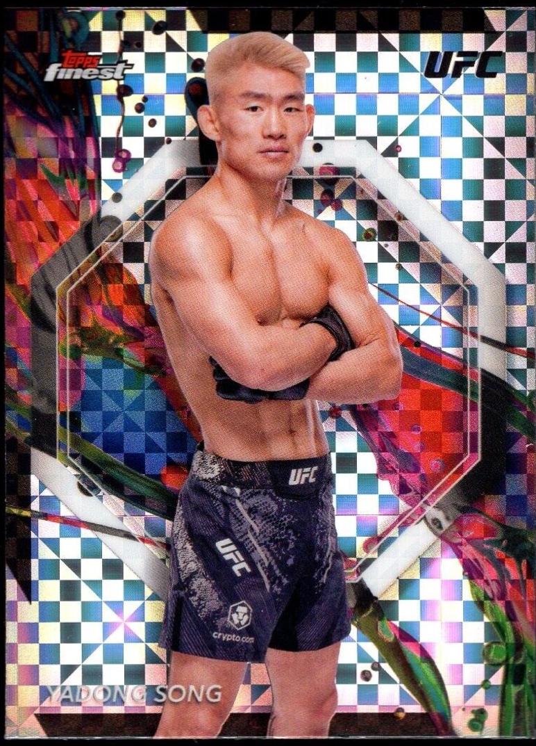 Song Yadong 2024 Topps Finest UFC Base Common #54 Checkerboard Refractor