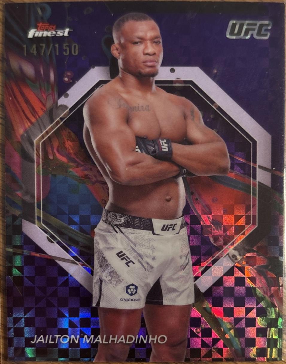 Jailton Almeida 2024 Topps Finest UFC Base Common #81 Purple Checkerboard Refractor