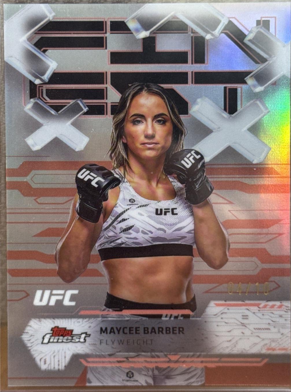 Maycee Barber 2025 Topps Finest UFC Base Common #12 Red Refractor