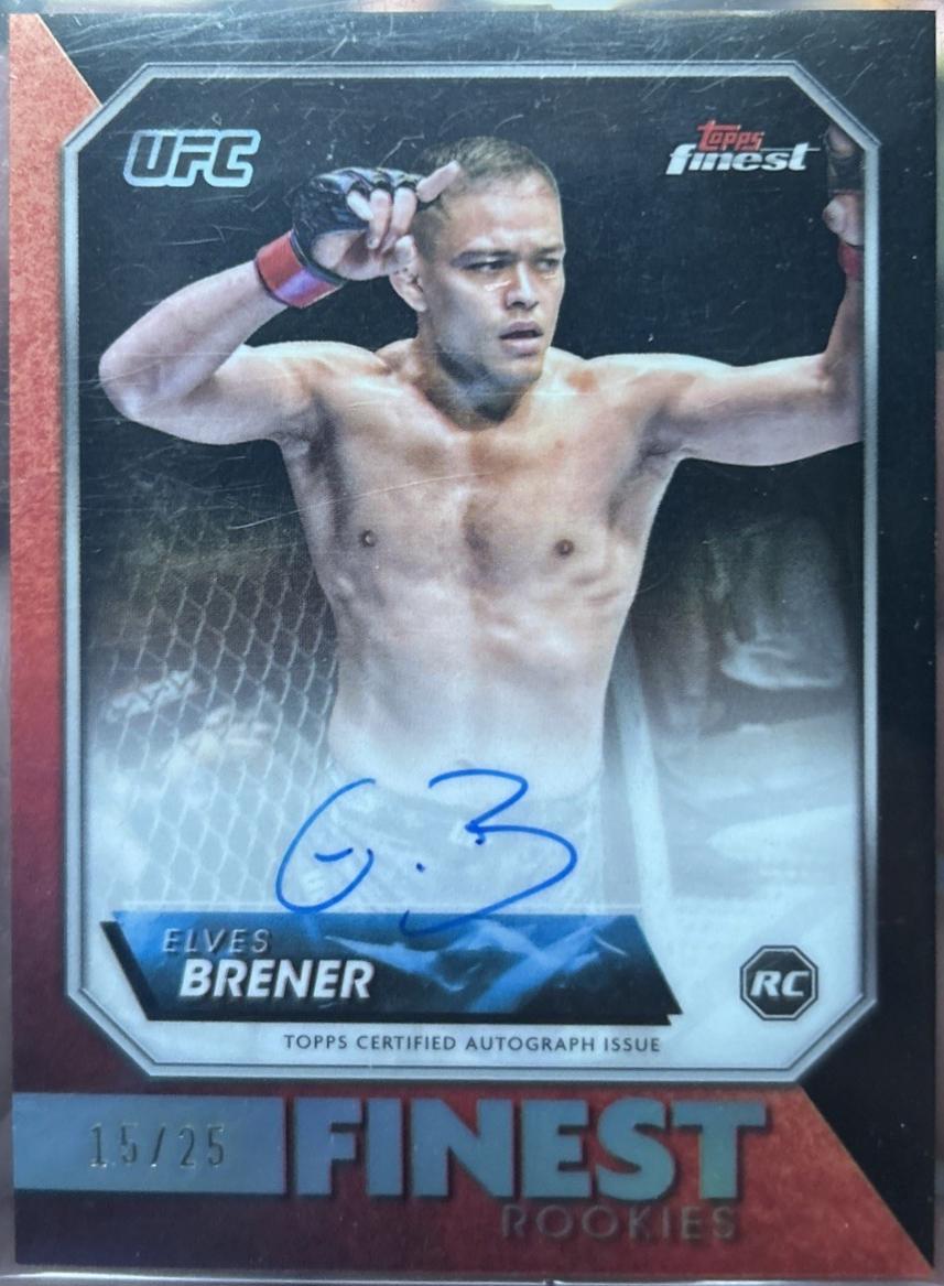 Elves Brener 2024 Topps Finest UFC Rookie Finest Autographs #RFA-EB Black Refractor