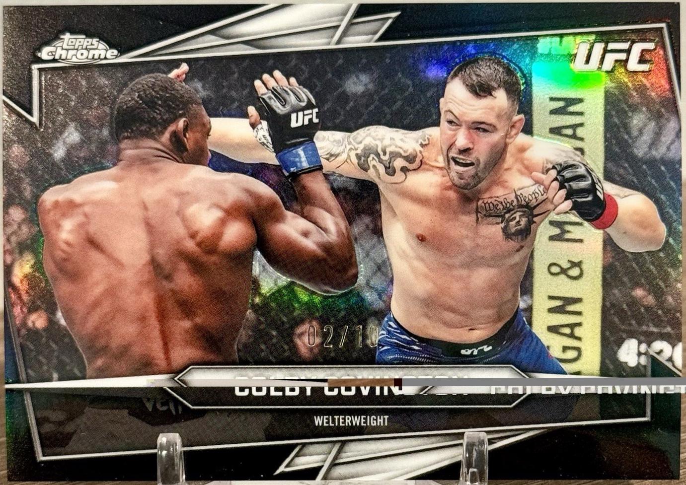 Colby Covington 2026 Topps Chrome UFC Base #91 Black Refractor