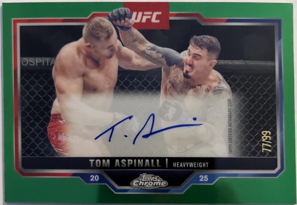 Tom Aspinall 2025 Topps Chrome UFC Chrome Veteran Autographs #CVA-TA Green Refractor