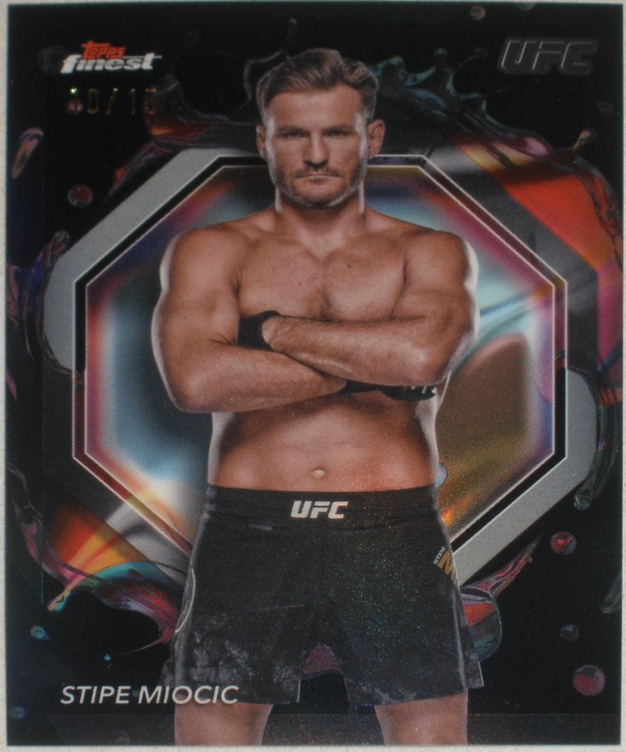 Stipe Miocic 2024 Topps Finest UFC Base Rare #241 Black Refractor