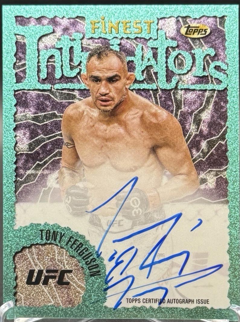 Tony Ferguson 2024 Topps Finest UFC Intimidators Autographs #IA-TFN Aqua Glitter Refractor