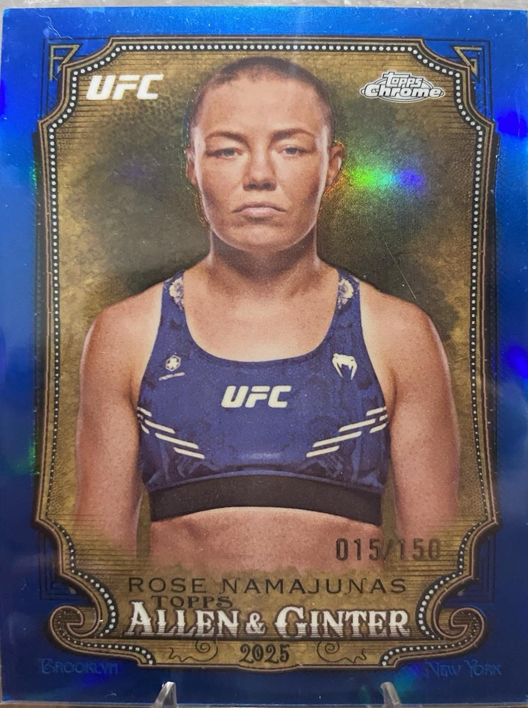 Rose Namajunas 2025 Topps Chrome UFC Allen & Ginter #AAG-27 Blue Refractor