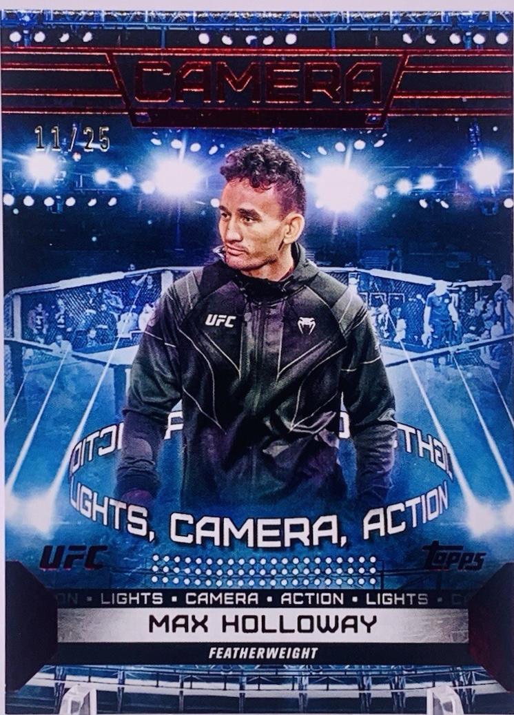 Max Holloway 2024 Topps Knockout UFC Camera (Lights, Camera, Action) #CAM-2 Red
