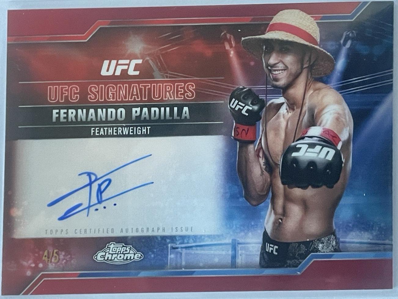 Fernando Padilla 2025 Topps Chrome UFC UFC Signatures #SIG-FP Red Refractor