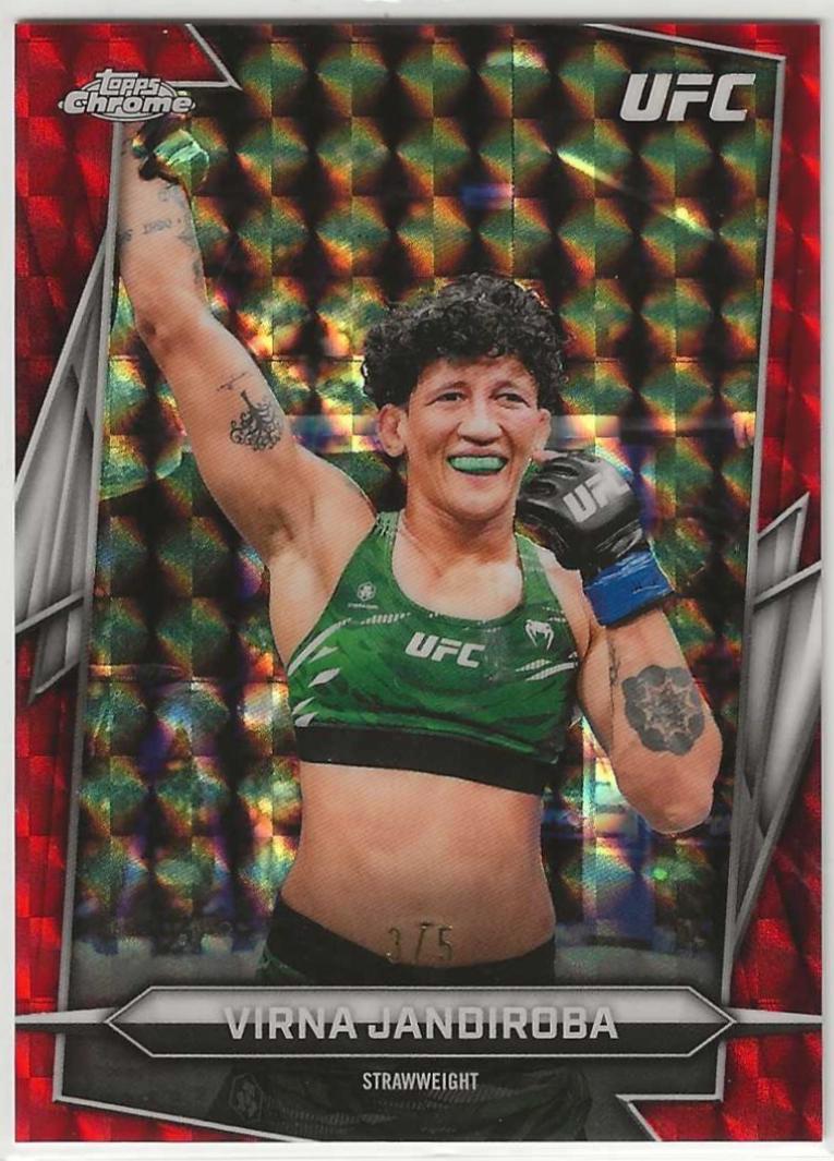 Virna Jandiroba 2026 Topps Chrome UFC Base #73 Red Refractor