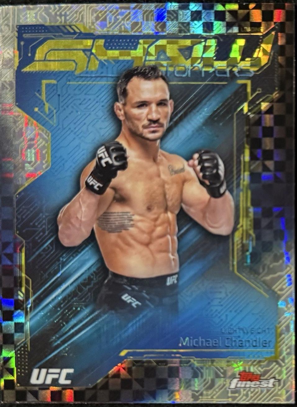 Michael Chandler 2025 Topps Finest UFC Showstoppers #SS-16 Checkerboard Refractor