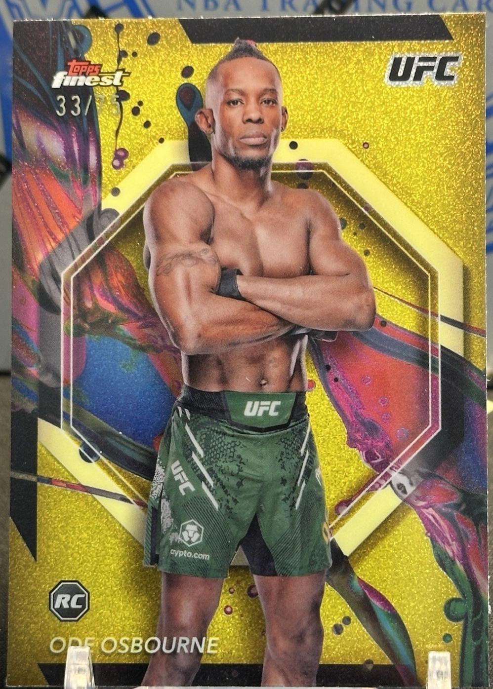 Ode Osbourne 2024 Topps Finest UFC Base Common #47 Yellow Glitter Refractor