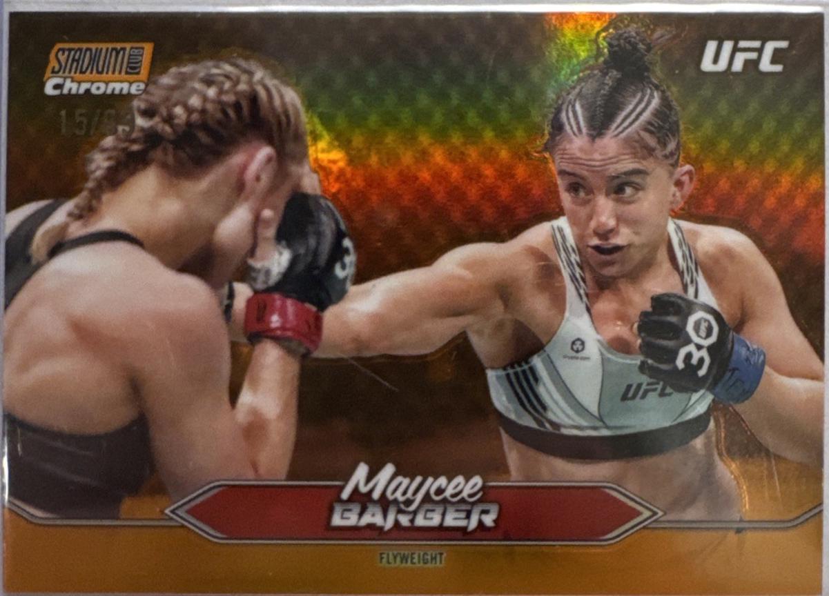 Maycee Barber 2025 Topps Stadium Club UFC Base Chrome #C-77 Orange Refractor