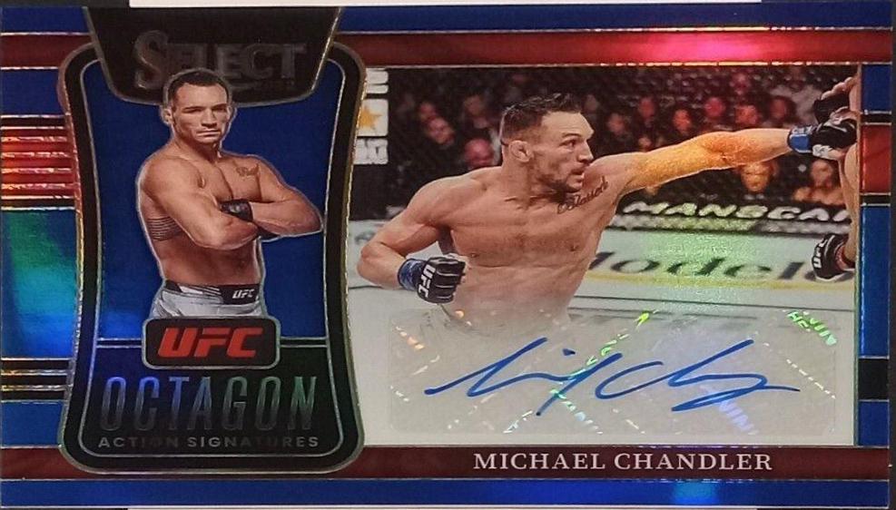 Michael Chandler 2022 Panini Select UFC Octagon Action Signatures #41 Blue