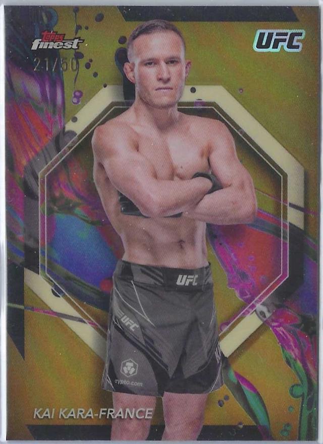 Kai Kara-France 2024 Topps Finest UFC Base Common #50 Gold Refractor