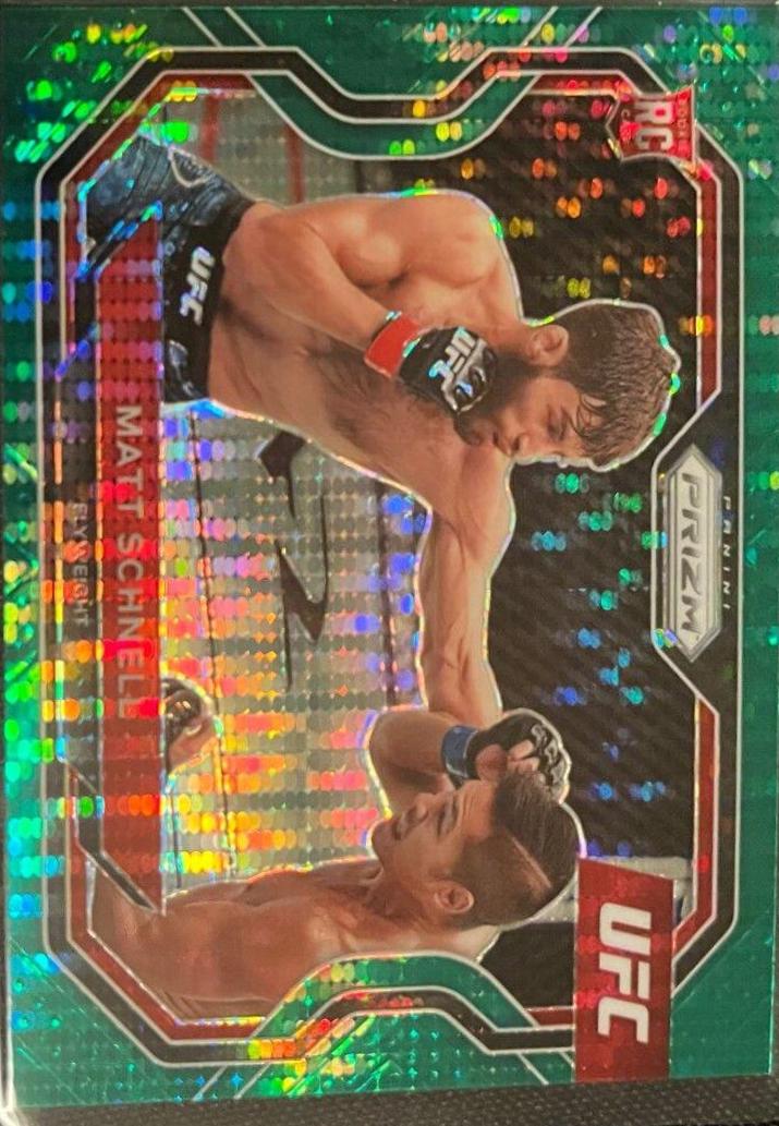 Matt Schnell 2021 Panini Prizm UFC Base #109 Green Pulsar