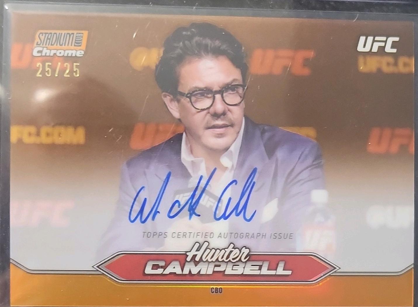 Hunter Campbell 2025 Topps Stadium Club UFC Chrome Autographs #CAS-HCL Orange