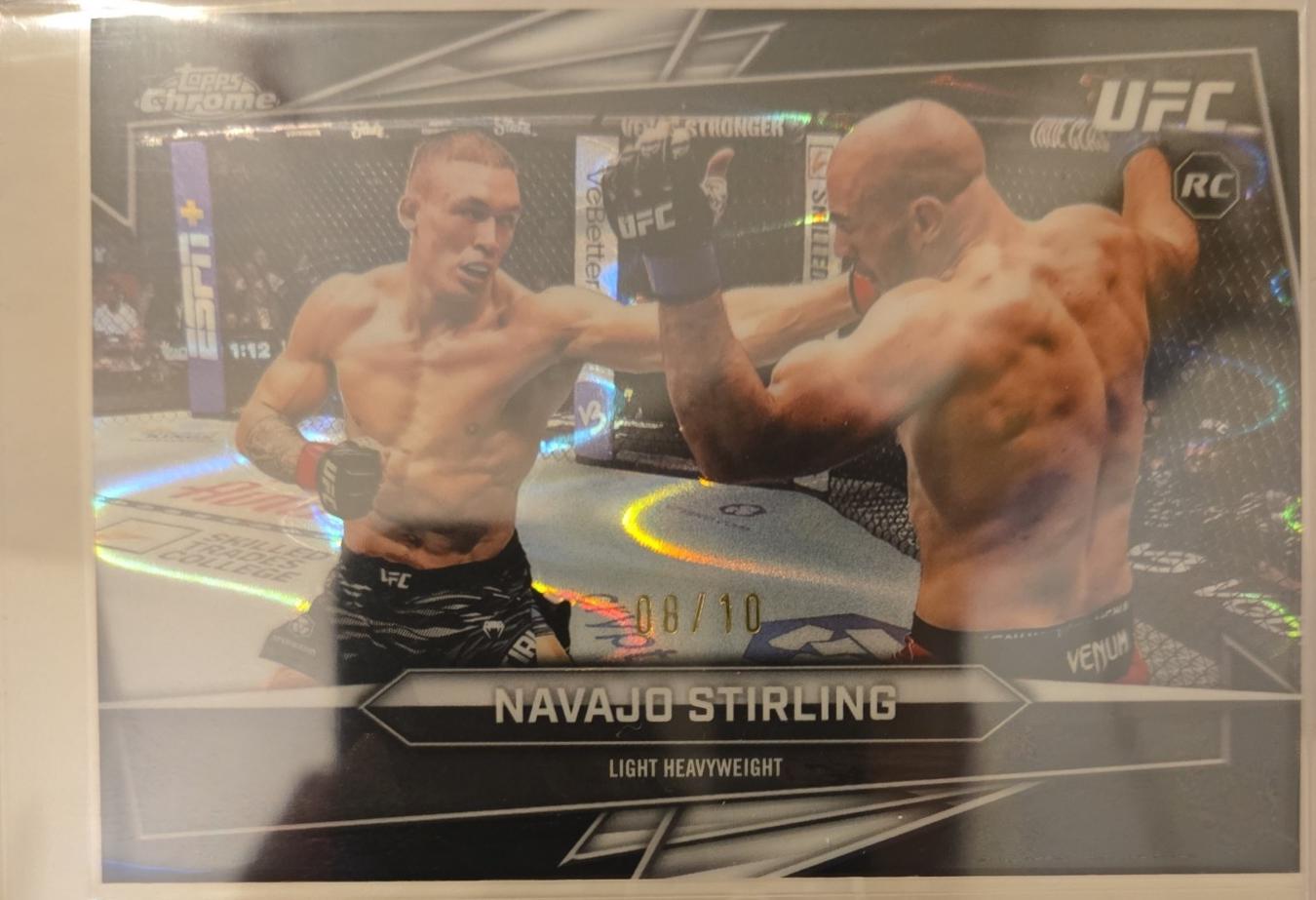 Navajo Stirling 2026 Topps Chrome UFC Base #154 Black Ray Wave Refractor