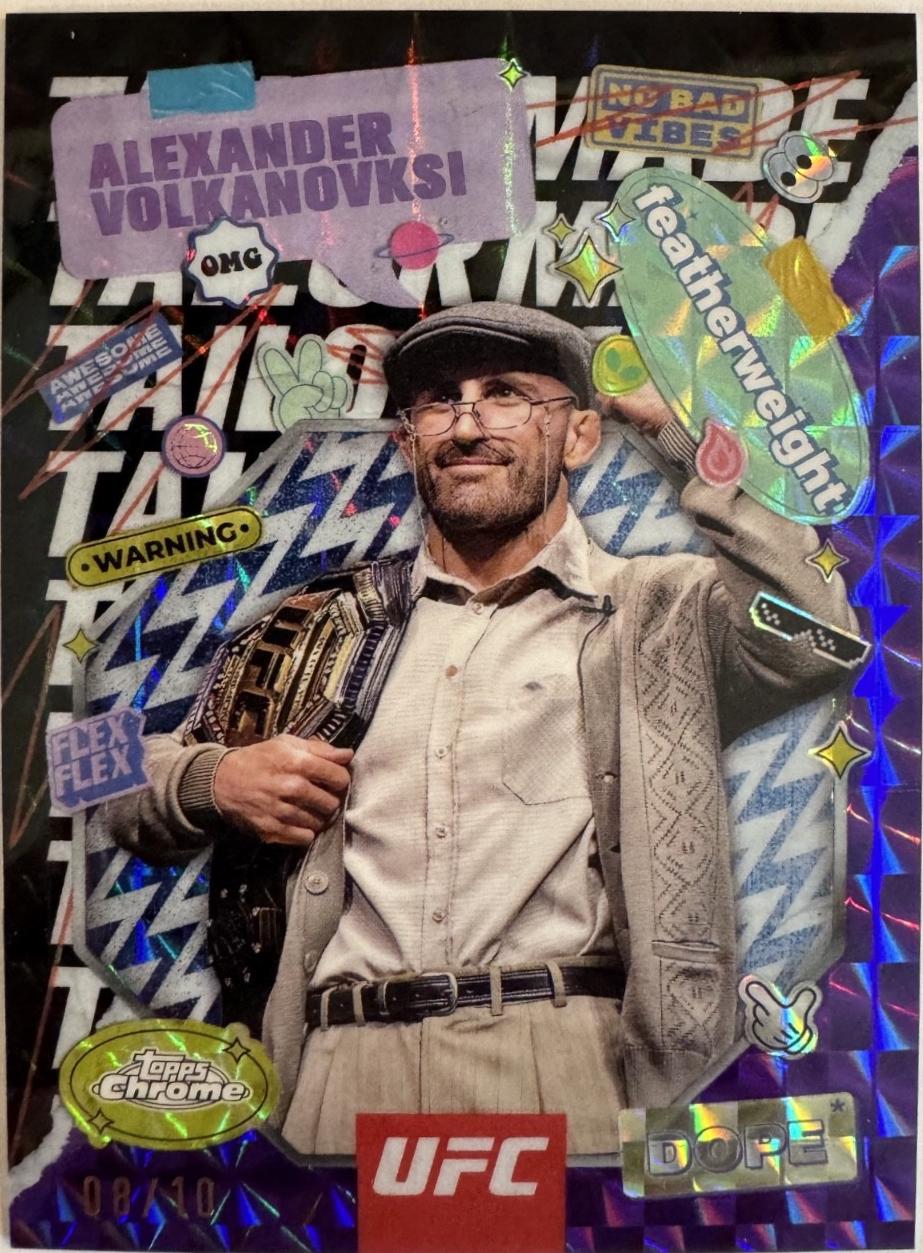 Alexander Volkanovski 2025 Topps Chrome UFC Tailor Made #TRM-3 Geometric Purple Refractor