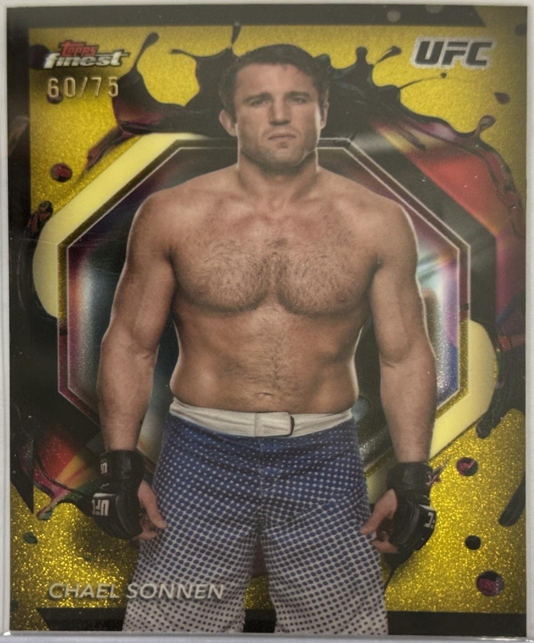 Chael Sonnen 2024 Topps Finest UFC Base Rare #244 Yellow Glitter Refractor