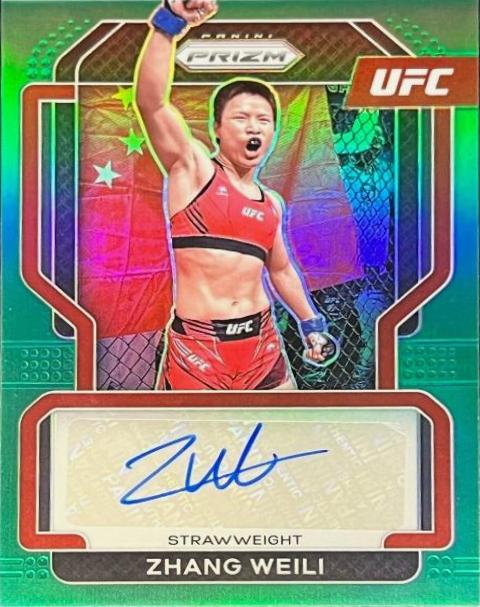 Zhang Weili 2022 Panini Prizm UFC Signatures #42 Green