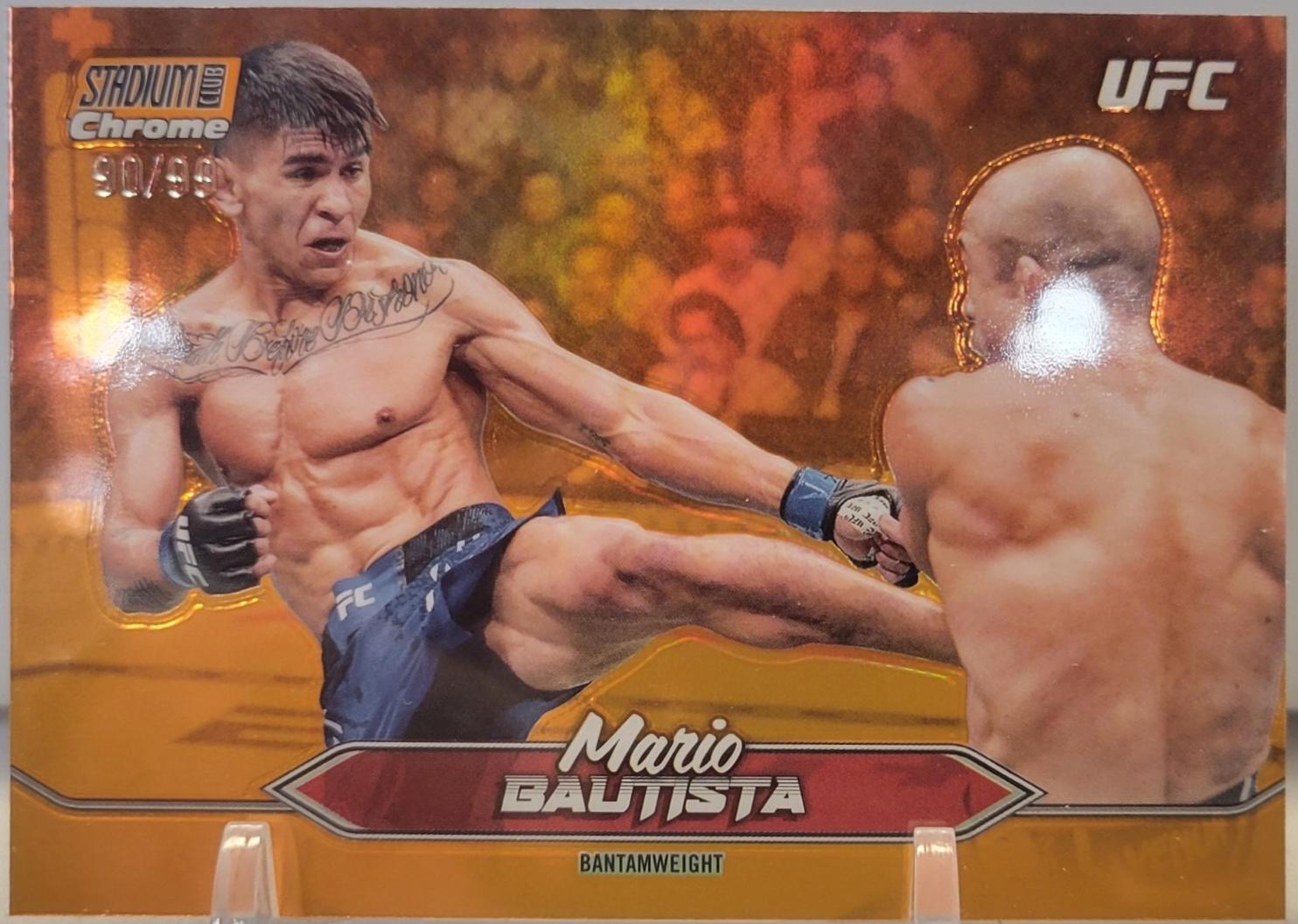 Mario Bautista 2025 Topps Stadium Club UFC Base Chrome #C-104 Orange Refractor