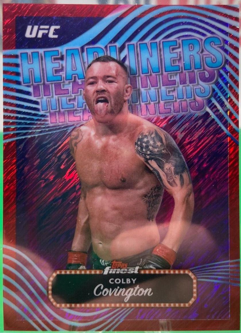 Colby Covington 2024 Topps Finest UFC Headliners #HDL-24 Red Shimmer Refractor