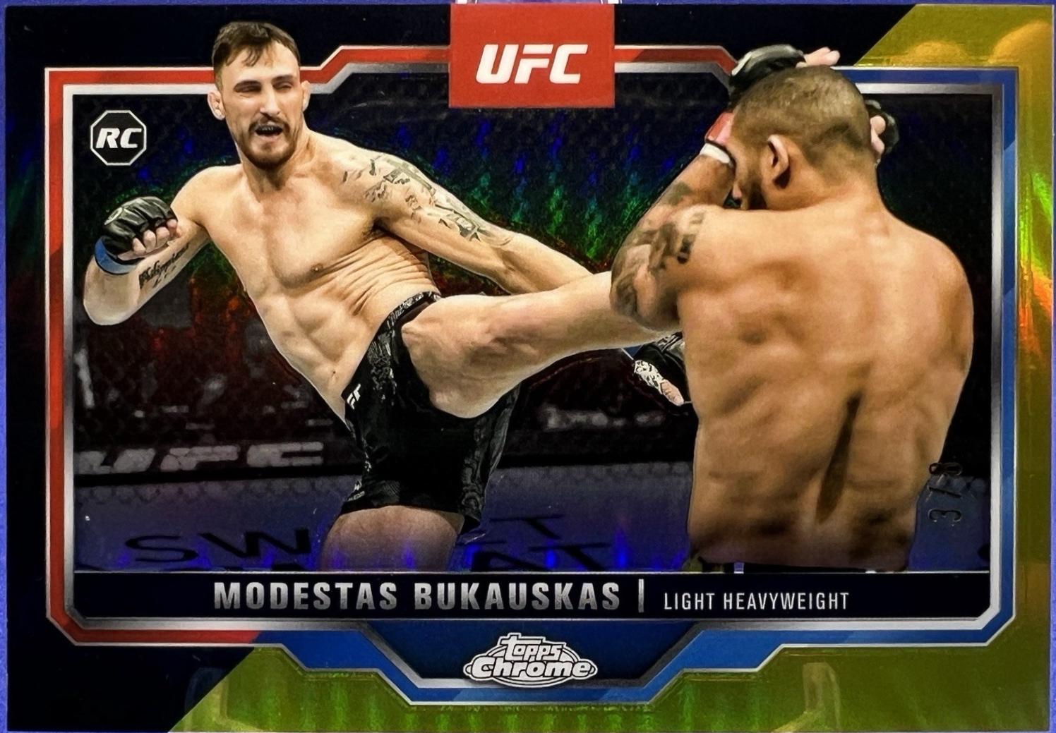 Modestas Bukauskas 2025 Topps Chrome UFC Base #8 Black & Gold Refractor