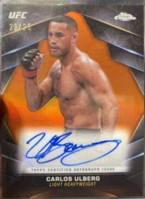 Carlos Ulberg 2024 Topps Chrome UFC Chrome Veteran Autographs #CVA-CUL Orange Refractor