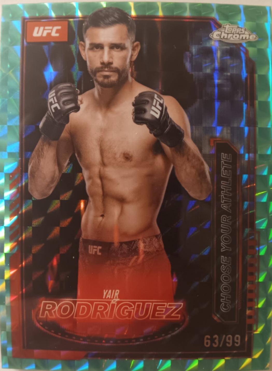 Yair Rodríguez 2025 Topps Chrome UFC Mission Control #MCL-9 Geometric Green Refractor