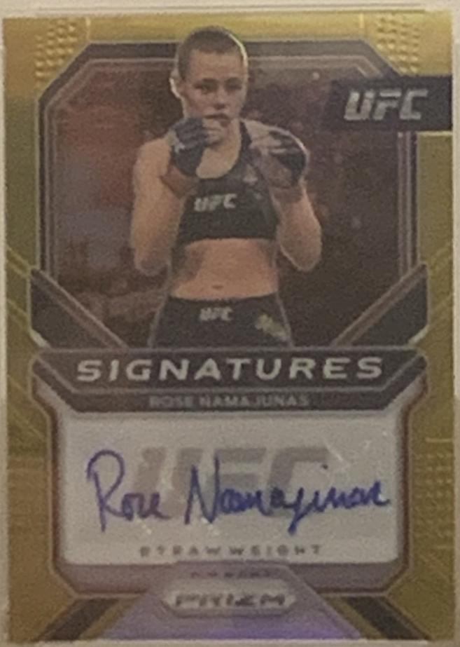 Rose Namajunas 2021 Panini Prizm UFC Signatures #16 Gold