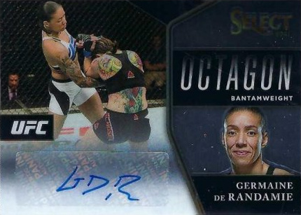 Germaine de Randamie 2021 Panini Select UFC Octagon Action Signatures #31 Gold Prizms