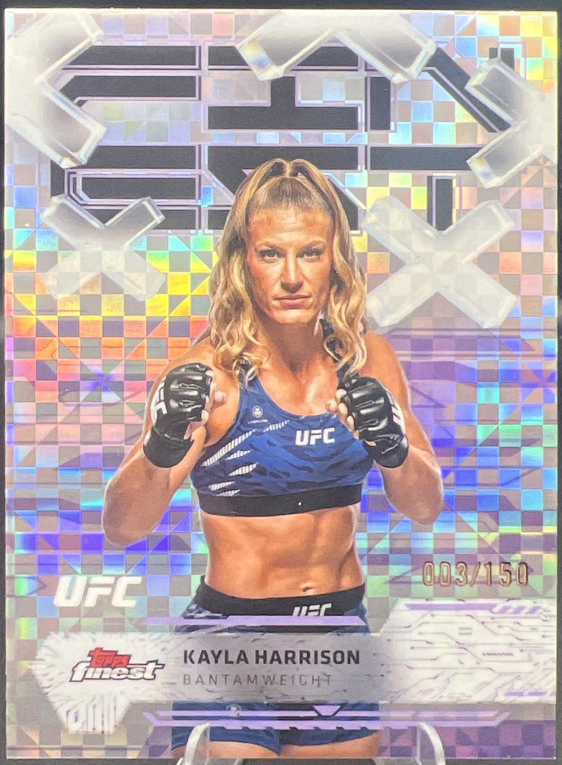 Kayla Harrison 2025 Topps Finest UFC Base Common #9 Purple Checkerboard Refractor
