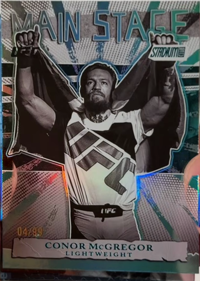 Conor McGregor 2026 Topps Stadium Club UFC Main Stage #MS-15 Gold Rainbow Foilboard