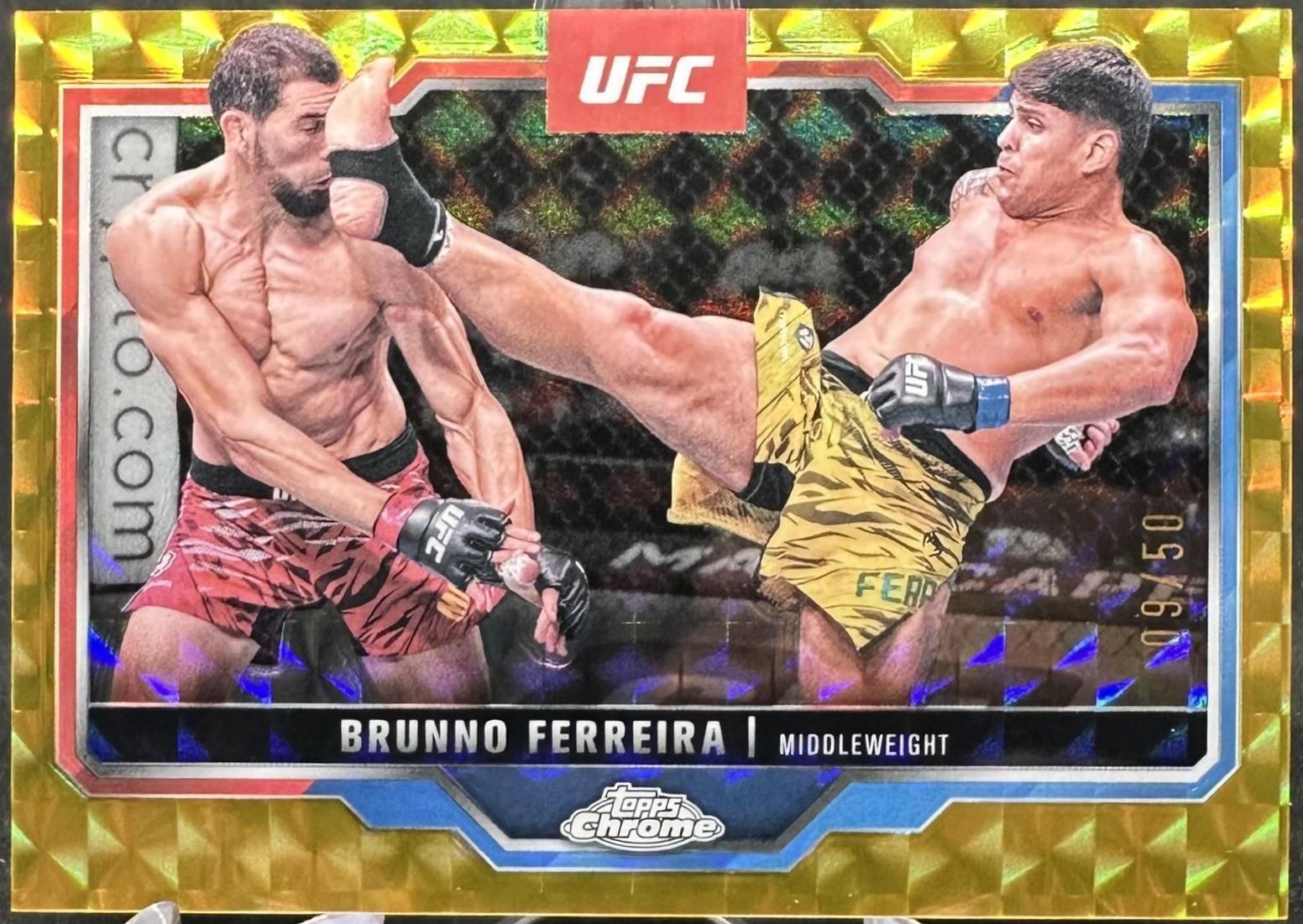 Brunno Ferreira 2025 Topps Chrome UFC Base #192 Gold Geometric Refractor