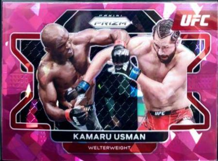 Kamaru Usman 2022 Panini Prizm UFC Base #54 Pink Ice