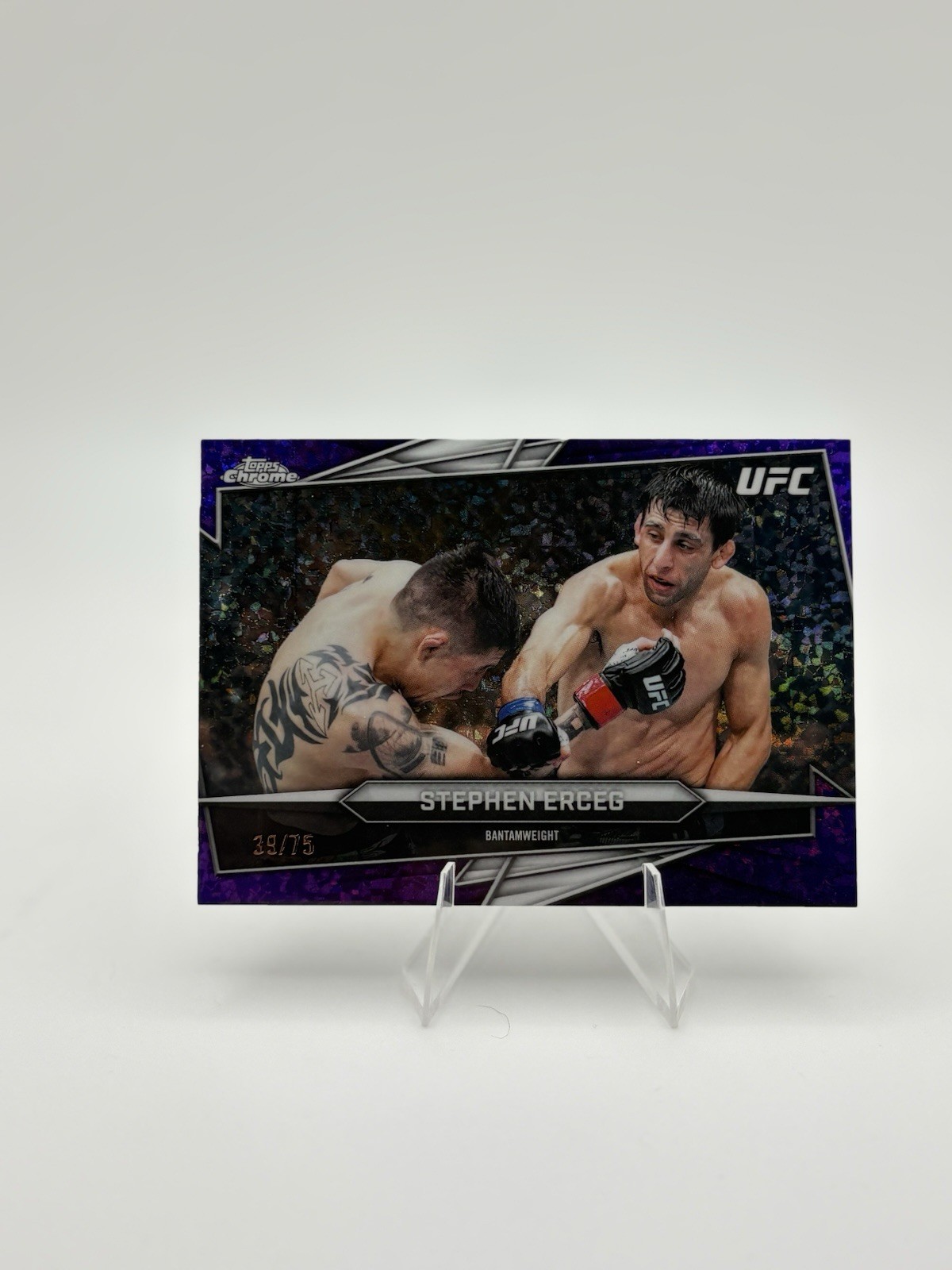 Stephen Erceg 2026 Topps Chrome UFC Base #186 Purple Mini Diamonds Refractor