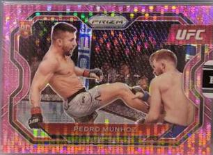 Pedro Munhoz 2021 Panini Prizm UFC Base #155 Pink Pulsar