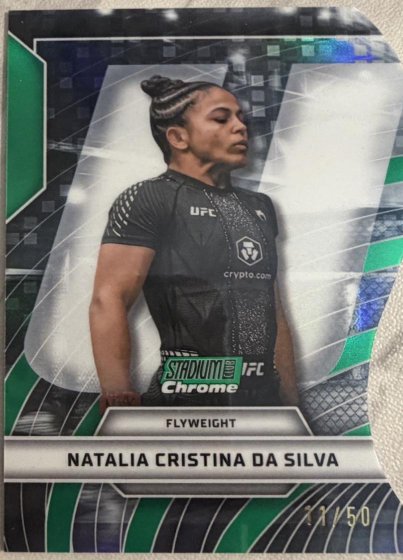Natalia Silva 2026 Topps Stadium Club UFC Triumvirates #TV-34 Superfractor