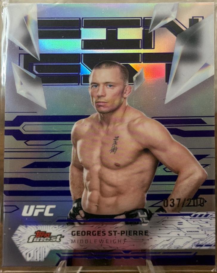 Georges St-Pierre 2025 Topps Finest UFC Base Uncommon #185 Purple Refractor