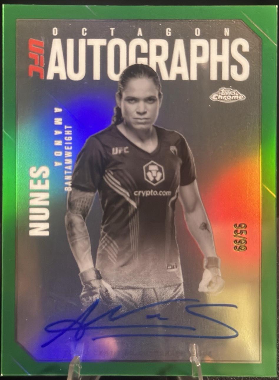 Amanda Nunes 2025 Topps Chrome UFC Octagon Legends Autographs #OLA-AN Green Refractor