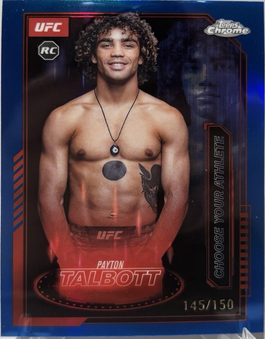 Payton Talbott 2025 Topps Chrome UFC Mission Control #MCL-7 Blue Refractor