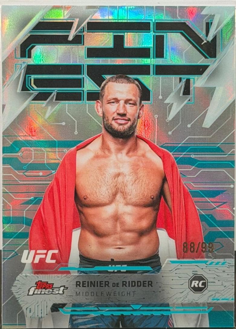 Reinier de Ridder 2025 Topps Finest UFC Base Rare #205 Blue Refractor
