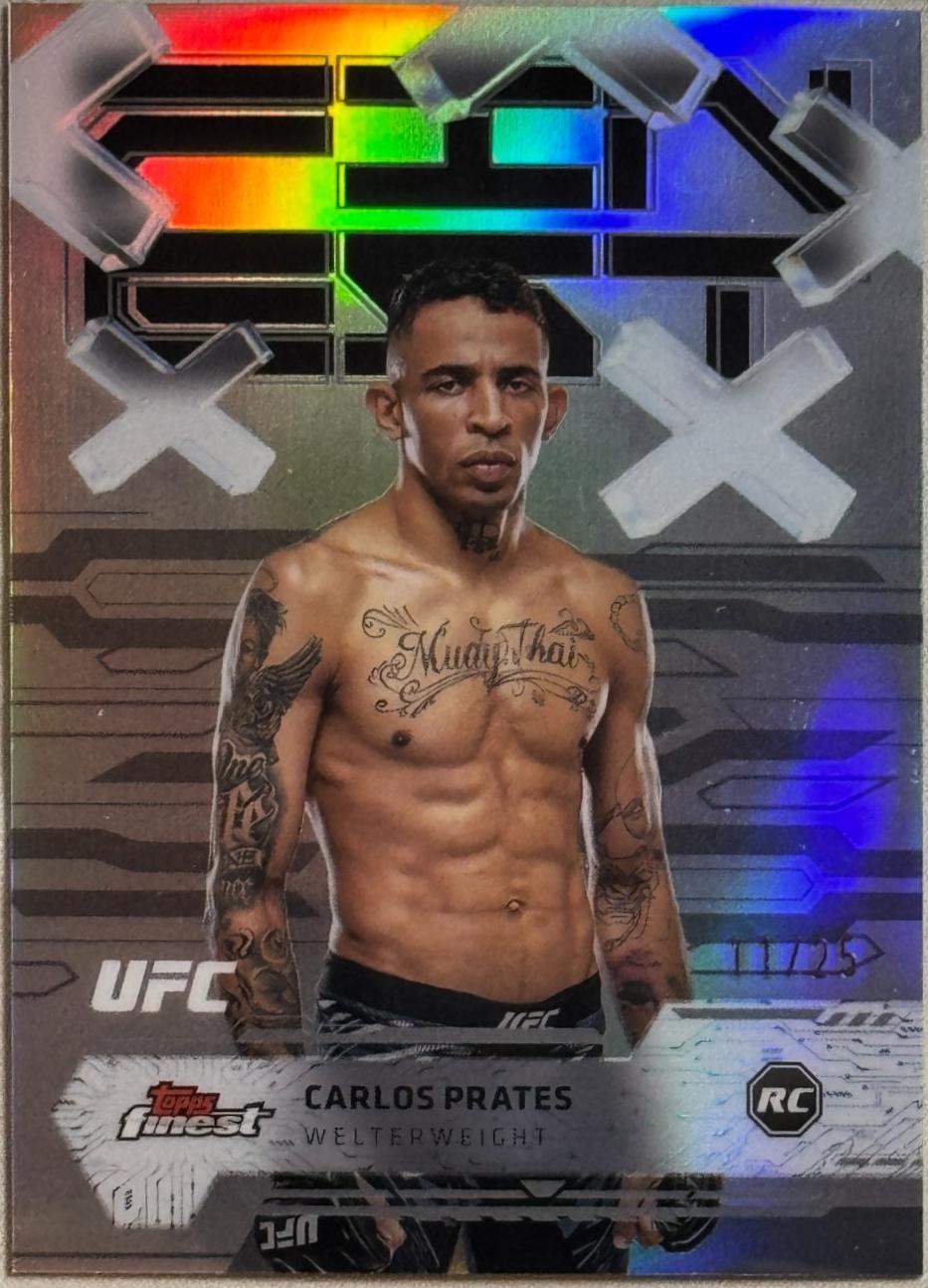 Carlos Prates 2025 Topps Finest UFC Base Common #87 Black Refractor