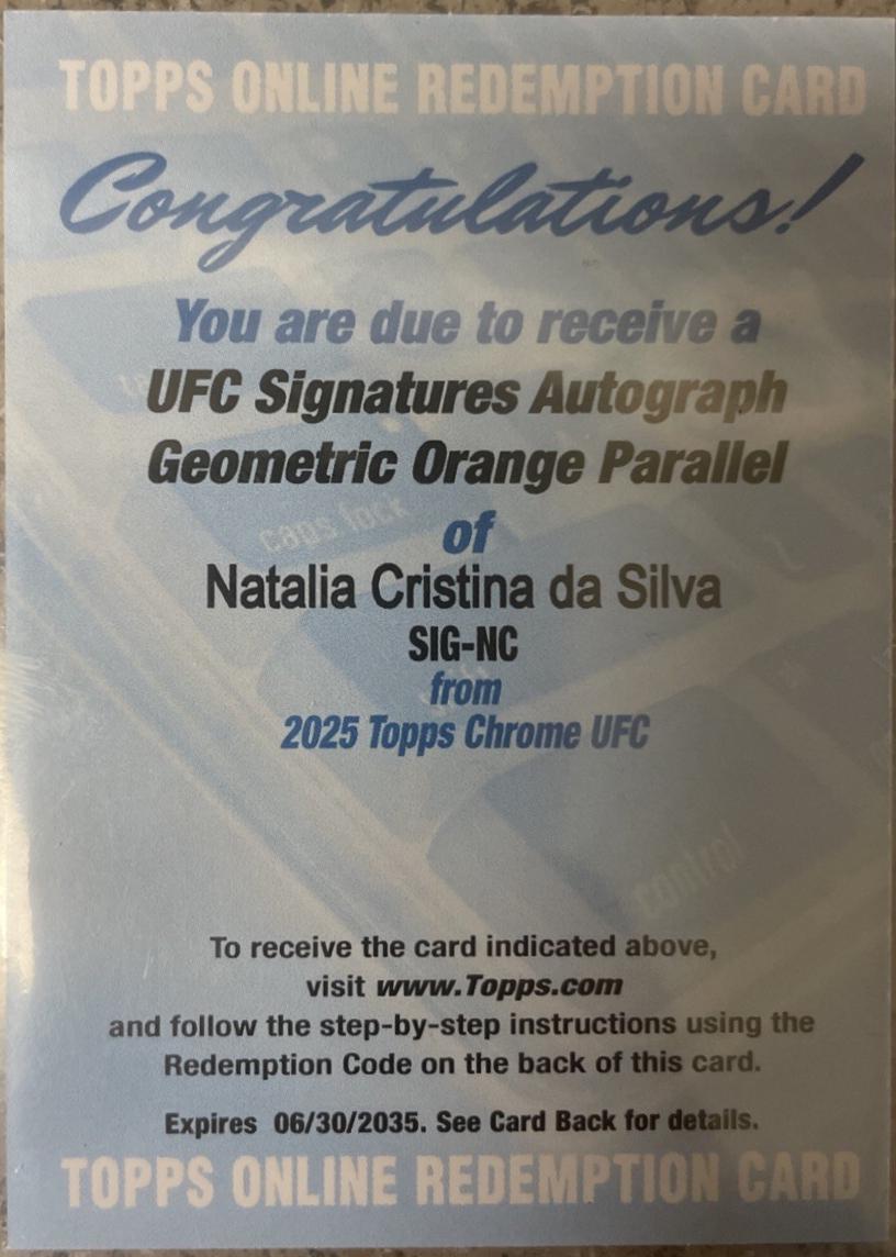Natalia Silva 2025 Topps Chrome UFC UFC Signatures #SIG-NC Orange Refractor
