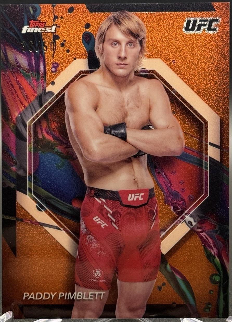 Paddy Pimblett 2024 Topps Finest UFC Base Common #8 Tangerine Glitter Refractor