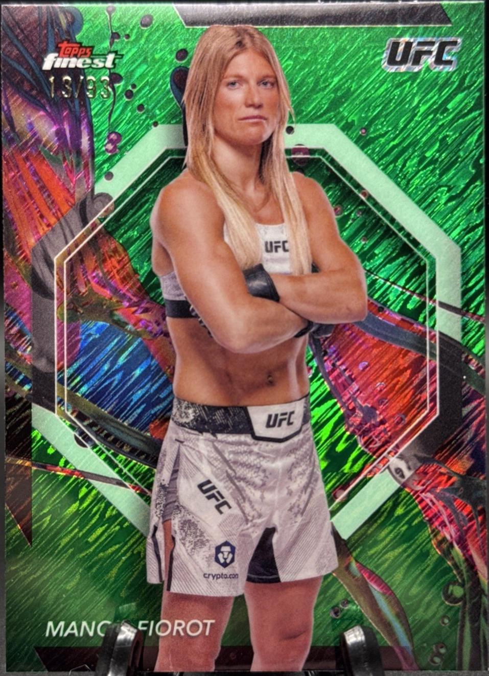 Manon Fiorot 2024 Topps Finest UFC Base Common #41 Green Shimmer Refractor