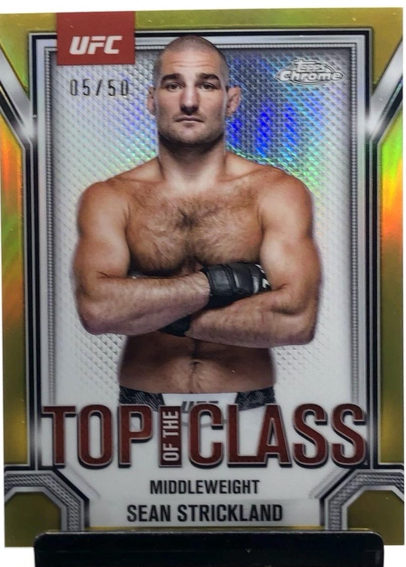 Sean Strickland 2025 Topps Chrome UFC Top of the Class #TTC-5 Gold Refractor