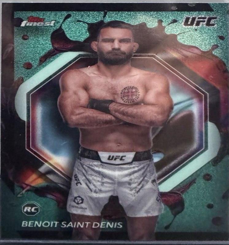 Benoit Saint Denis 2024 Topps Finest UFC Base Rare #243 Aqua Glitter Refractor