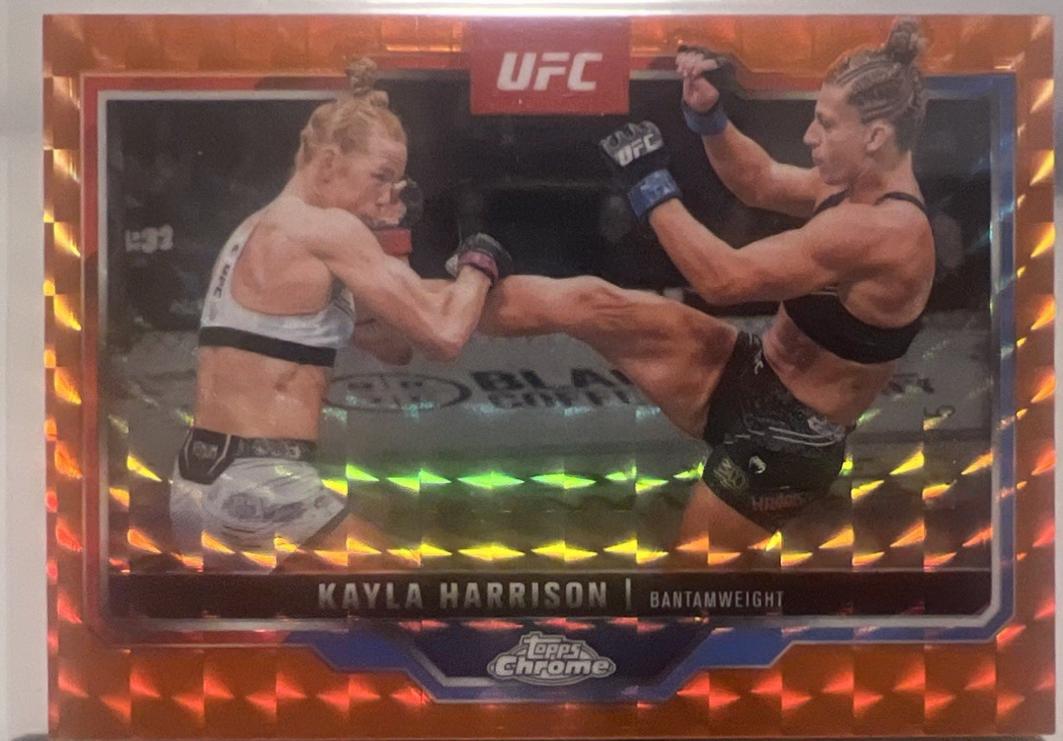 Kayla Harrison 2025 Topps Chrome UFC Base #172 Orange Geometric Refractor