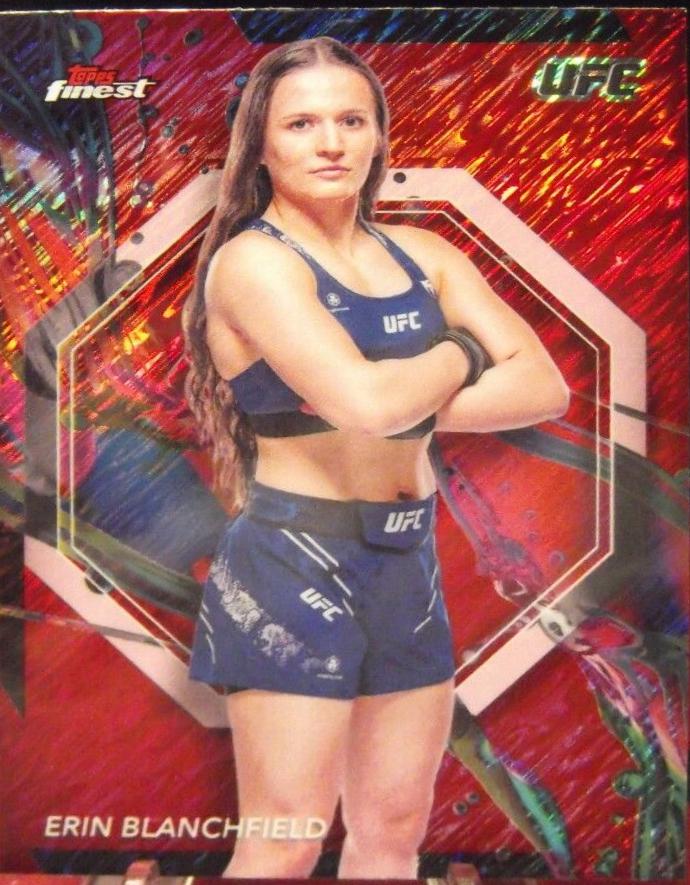 Erin Blanchfield 2024 Topps Finest UFC Base Common #90 Red Shimmer Refractor